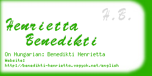 henrietta benedikti business card